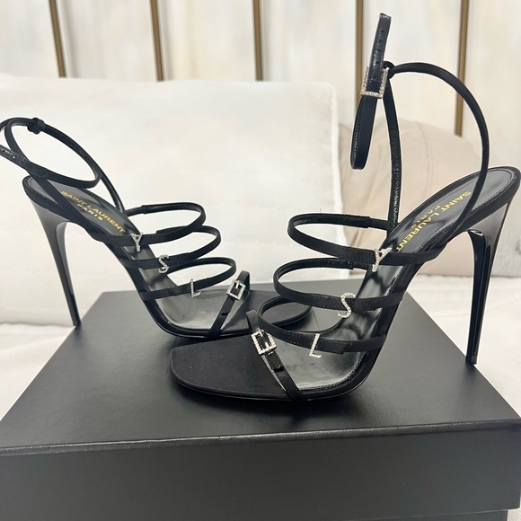 YSL SAINT LAURENT RHINESTONE HEELS JERRY IN BLACK Worn once - Picture 2 of 9